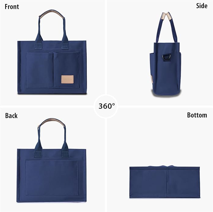 Canvas Tote Bag for Women Crossbody Work Purse with Pockets Top Handle Handbag Satchel Bags for Travel Nurse Teacher