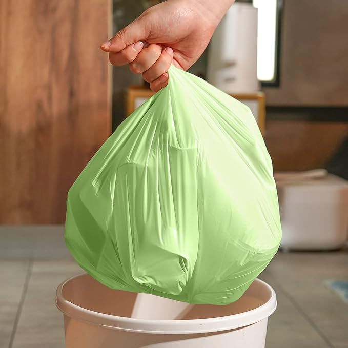 13 Gallon Trash Bags Compostable Compost Large Garbage Bag Extra Thick 1.1 Mil for Kitchen Bathroom BPI Certified 35 Counts, Green
