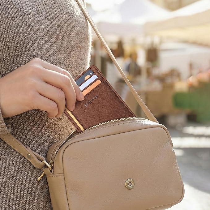 Buffway Slim Minimalist Front Pocket RFID Blocking Leather Wallets for Men and Women - At Sahara Coffee