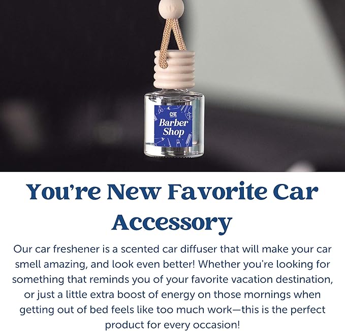 C&E Craft Co Hanging Car Air Freshener Diffuser 2 Pack, Long Lasting Fragrance Oil Car Freshener, Glass Bottle Auto Air Freshener, Made in USA (Apple + Mahogany)