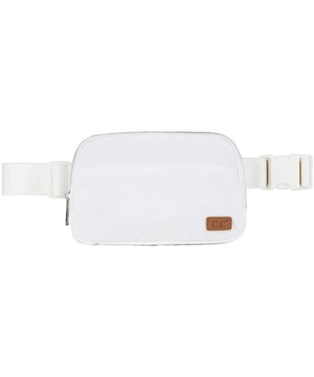 C.C. Belt Bag for Women: Crossbody Fanny Pack with Adjustable Strap - Fashion Waist Pack Gifts (BG-4253) (White)