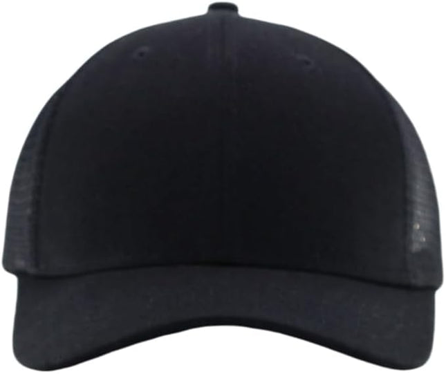 Mesh Snapback Hat (M/L/XL/XXL) - Blank Structured Men's Trucker Hats-Baseball Caps - Adjustable Ball Cap