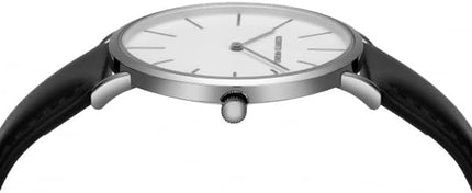 Roberto Marino RM1423 Men’s Luxury Watch – Japanese Quartz, Leather Strap, White Dial, 3 ATM Water Resistant