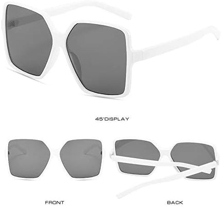 Dollger Oversized Square Sunglasses for Women Big Large Wide Fashion Shades for Men UV Protection Unisex