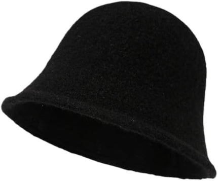Winter Plush Fuzzy Polyester Bucket Hat Fisherman Hats for Women Men Bucket hat