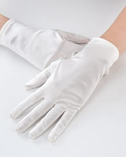 Sahabowi Satin Gloves Formal Bridal Banquet Party Wedding Opera Solid Colorful Mitten For Women