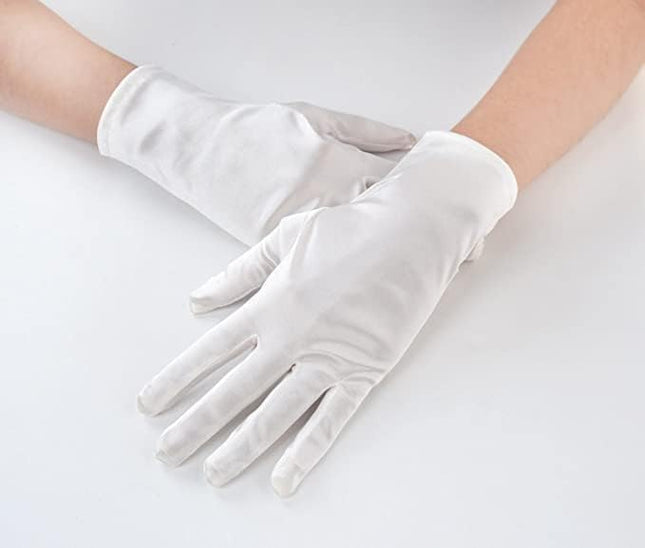Sahabowi Satin Gloves Formal Bridal Banquet Party Wedding Opera Solid Colorful Mitten For Women