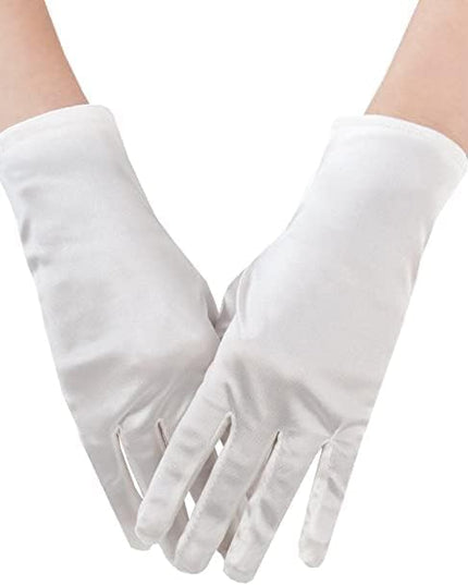 Sahabowi Satin Gloves Formal Bridal Banquet Party Wedding Opera Solid Colorful Mitten For Women