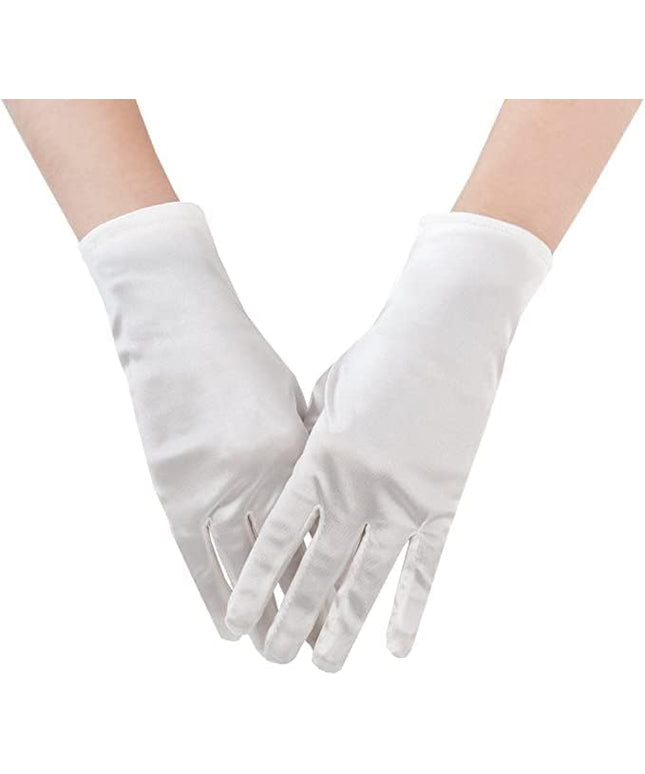 Sahabowi Satin Gloves Formal Bridal Banquet Party Wedding Opera Solid Colorful Mitten For Women