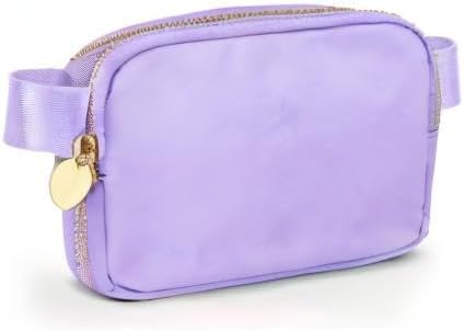 DANCOUR Women's Purple Nylon Waist Pack Crossbody Bag