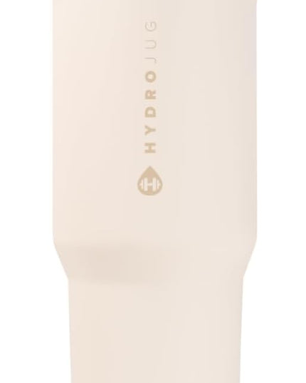 HydroJug Sport - Stainless Steel Tumbler with Straw, Vacuum Insulated, 40oz Leakproof Water Bottle, Ergonomic Design, Reusable, Dishwasher Safe, Rubber Base, Durable for Gym or Outdoors, Cream