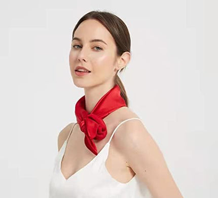 ANDANTINO 100% Real Mulberry Silk Scarf -21'' x 21''- Lightweight Neckerchief –Women Men Small Square Digital Printed Scarves