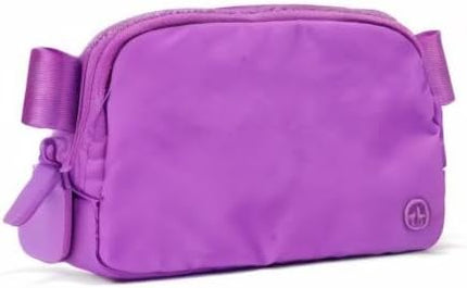 Pander Two Way Zipper Fanny Pack Nylon Everywhere Belt Bag for Women, Water Repellent Waist Packs, Crossbody Bags with Adjustable Strap (Violet).