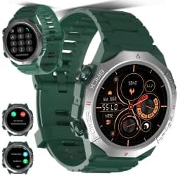 Military Smart Watches for Men(Answer/Make Calls), 1.39"HD Fitness Watch, 24/7 Heart Rate Sleep Monitor, Smart Watch for Men 110+ Sport Modes, 30Day, IP68 Waterproof Smartwatch for Android iOS, Green