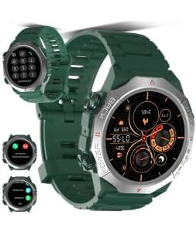 Military Smart Watches for Men(Answer/Make Calls), 1.39"HD Fitness Watch, 24/7 Heart Rate Sleep Monitor, Smart Watch for Men 110+ Sport Modes, 30Day, IP68 Waterproof Smartwatch for Android iOS, Green