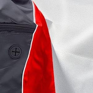 DISCOUNT PROMOS Two-Tone Drawstring Backpack Non-Woven Set of 1 - Customizable Text, Logo, Picture - Durable Sports Backpacks - Ideal for Sports, Travel, Gym & More - Red