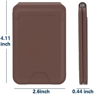 MagSafe Wallet Magnetic, 8 Card Holder with Stand, RFID Blocking, Slim Leather Magnetic Wallet, Adjustable Leather Mag-Safe Card Holder for iPhone 17/16/15/14/13/12 Series(Not for Mini), Brown