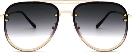 Trendy Oversized Aviator Sunglasses Womens, Retro Cute Big Shades Women's Fashion Sun Glasses UV Protection VF2203