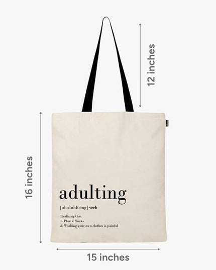 Eco Right Tote Bag for Women, Reusable Grocery Bag, Canvas Tote Bag for Shopping, Cotton Bag for Daily Use, Gifts for Women