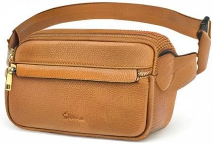 S-ZONE Fanny Packs for Women Genuine Leather RFID Blocking Crossbody Bags Purses Sling Waist Chest Bag Gifts Travel Running Adjustable Strap Men