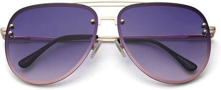 Trendy Oversized Aviator Sunglasses Womens, Retro Cute Big Shades Women's Fashion Sun Glasses UV Protection VF2203