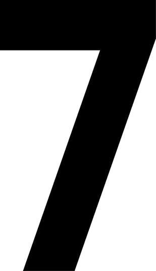 Mighty Line 7 Number Die Cut Location Markers, Large Decal Stickers for Pallet and Machinery Marking, Heavy-Duty, Peel and Stick Adhesive, Industrial Quality, 6"x10", Pack of 10, White