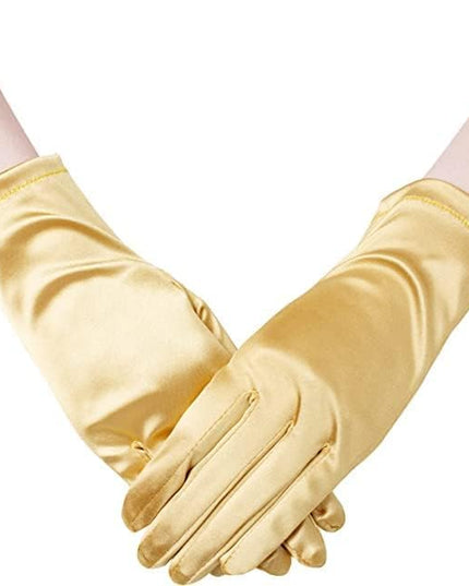 Sahabowi Satin Gloves Formal Bridal Banquet Party Wedding Opera Solid Colorful Mitten For Women