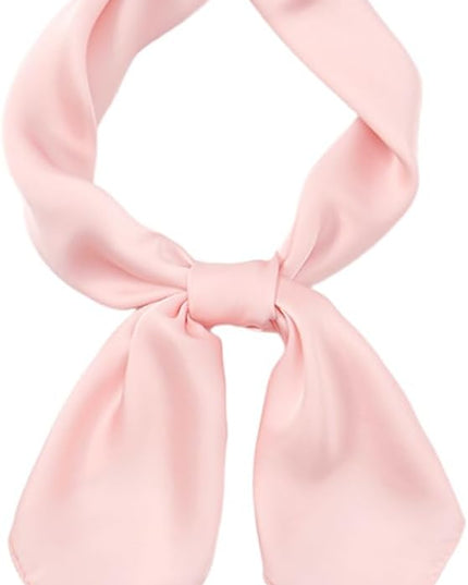 CHUNG Women's Square Satin Scarf 27.5" Bandanas Solid 50s Retro Neck Scarves Emulation Silk Handbag Hair Ribbons Necktie