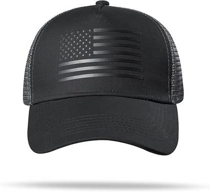 American Flag Trucker Hat - Snapback Hat, Baseball Cap for Men Women - Breathable Mesh Side, Adjustable Fit - for Casual Wear