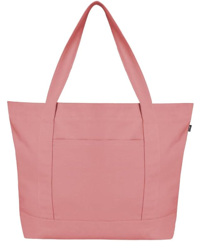 Eco Right Canvas Tote Bag for Women with Zip & Inner Pocket, 100% Organic Cotton Tote Bags for Men, Shopping, Beach