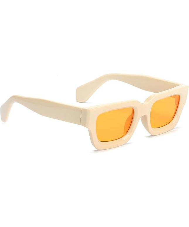 Trendy Square Sunglasses for Men Women Fashion Thick Rectangle Sun Glasses UV Protection Shades Designer Style