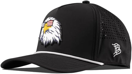 Branded Bills Party Eagle PVC Curved 5 Panel Rope Hat, Fits 7-7 7/8, Adjustable Snapback | Lightweight, Comfort Stretch