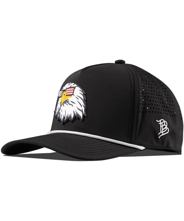 Branded Bills Party Eagle PVC Curved 5 Panel Rope Hat, Fits 7-7 7/8, Adjustable Snapback | Lightweight, Comfort Stretch