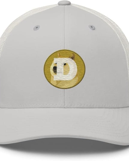 Dogecoin Crypto Embroidered Logo Trucker Cap