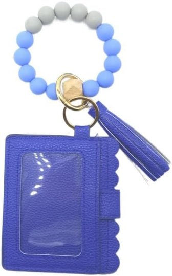 Wristlet Keychain for Women Silicone Key Ring Bracelet Wristlet Wallet Bracelet Keychain Card Holder Keyring