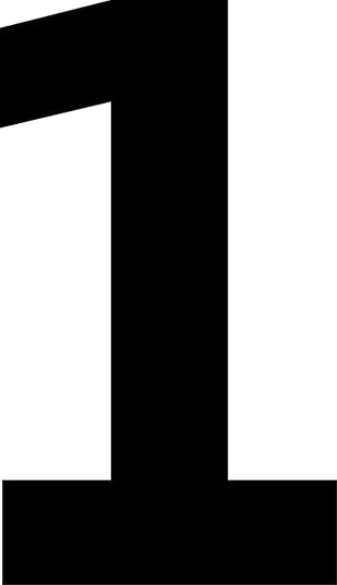 Mighty Line 1 Number Die Cut Location Markers, Large Decal Stickers for Pallet and Machinery Marking, Heavy-Duty, Peel and Stick Adhesive, Industrial Quality, 6"x10", Pack of 10, White