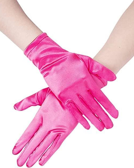 Sahabowi Satin Gloves Formal Bridal Banquet Party Wedding Opera Solid Colorful Mitten For Women
