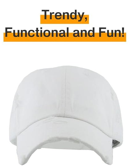 KBETHOS Vintage Washed Distressed Cotton Dad Hat Baseball Cap Adjustable Polo Trucker Unisex Style Headwear