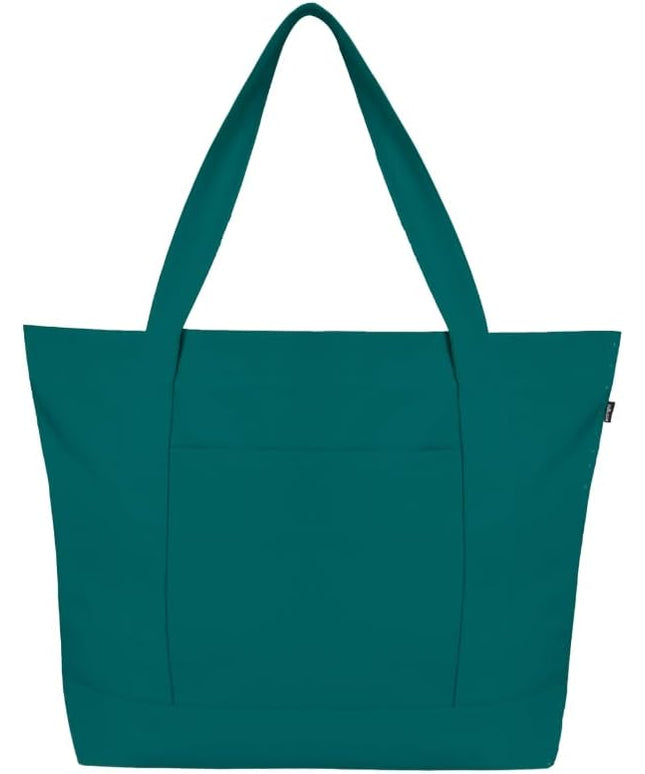 Eco Right Canvas Tote Bag for Women with Zip & Inner Pocket, 100% Organic Cotton Tote Bags for Men, Shopping, Beach