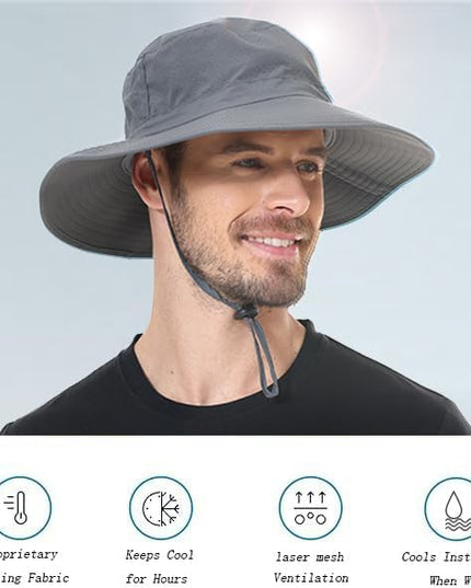 ZOORON Boonie Hat UPF 50+ Cooling Sun Hat for Men and Women,Wide Brim Bucket Hats with UV Protection for Safari Hiking Beach