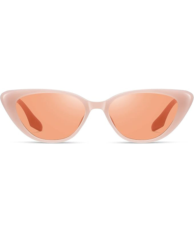 Retro Vintage Narrow Cat Eye Sunglasses for Women 90s Small Chic Style Trendy Sunnies UV400 Protection FZN7514