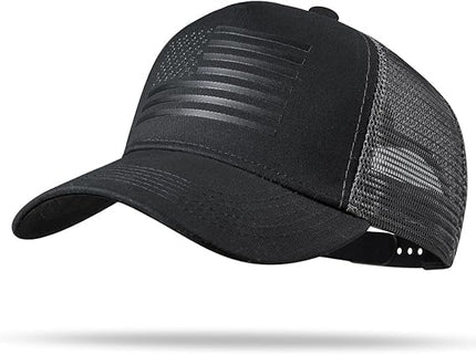 American Flag Trucker Hat - Snapback Hat, Baseball Cap for Men Women - Breathable Mesh Side, Adjustable Fit - for Casual Wear
