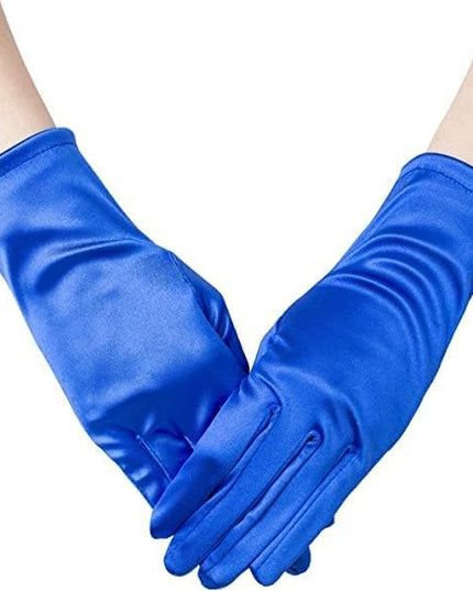 Sahabowi Satin Gloves Formal Bridal Banquet Party Wedding Opera Solid Colorful Mitten For Women