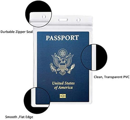 50Pack Transparent Passport Holder 4x6 Inch Extra Large ID Badge Holders PVC Card Holder Fill for Passports by CypesCrafts