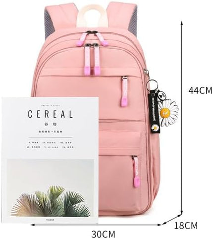 KK Bags Backpack Bookbag Outdoor Daypack Kkbags with Accessories for College High Middle School Student (Black)