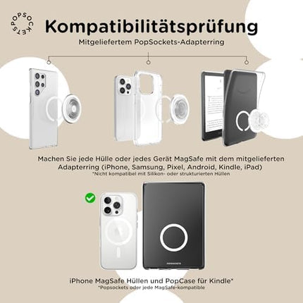 PopSockets Phone Grip for MagSafe with Kickstand, Magnetic Stand, Swappable Top, Secure Hold for iPhone MagSafe Cases, Phone & Tablet Grip - Black