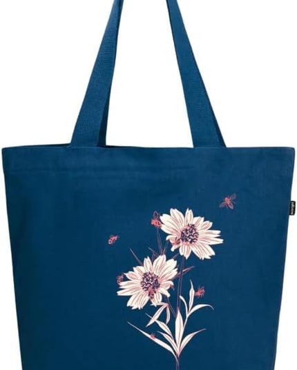 Ecoright Aesthetic Canvas Tote Bag for Women Large Zipper Tote Bags with Pocket, Womens Tote Bag for Yoga, Work, Beach