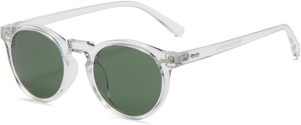 Gleyemor Vintage Polarized Sunglasses for Men Round Sunglasses UV400 Protection Retro Hand-crafted Acetate Frame