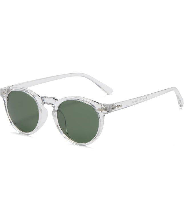 Gleyemor Vintage Polarized Sunglasses for Men Round Sunglasses UV400 Protection Retro Hand-crafted Acetate Frame