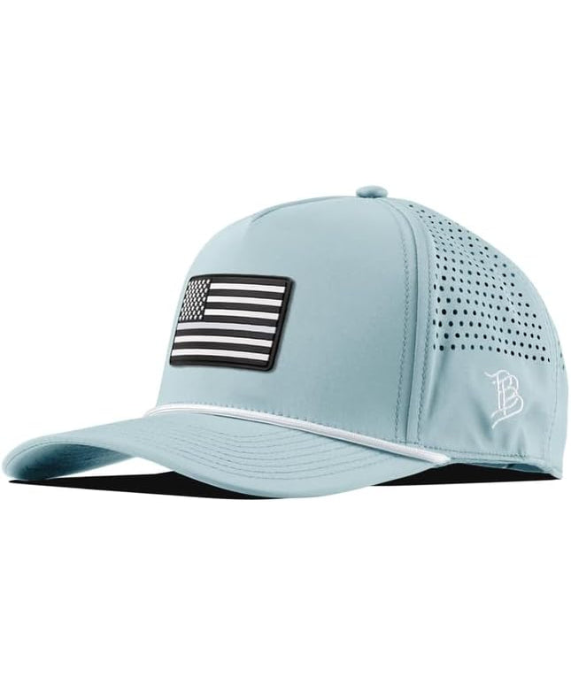 Branded Bills Vintage Old Glory PVC Curved 5 Panel Rope Hat, Fits 7-7 7/8, Adjustable Snapback | Lightweight, Comfort Stretch